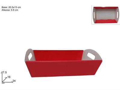 VASSOIO CARTONCINO 24x16x7,5 ROSSO