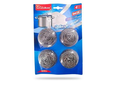 SPUGNA CUCINA RETINA IN ACCIAIO 4pz