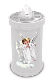 LUMINO VOTIVO BATTERIA 13cm BIANCO