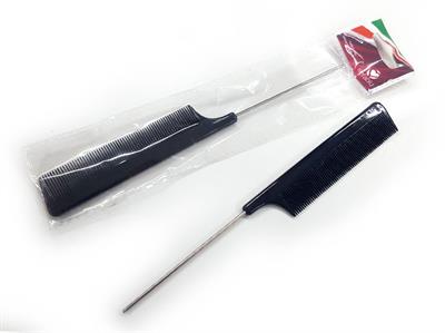 PETTINE A CODA NERO MANICO INOX