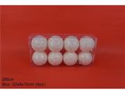 PALLE GLITTER BIANCO C/GHIACCIO 8cm 8pz