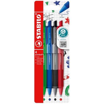 STABILO POINTBALL 4PZ COLORFUL ASS.