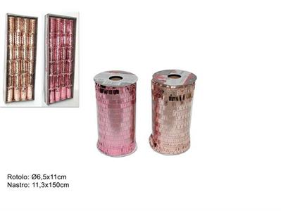 NASTRO PAILLETTES ROSA 11x150cm