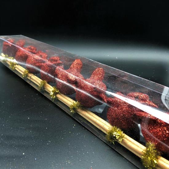 UCCELLI GLITTER ROSSI 10PZ