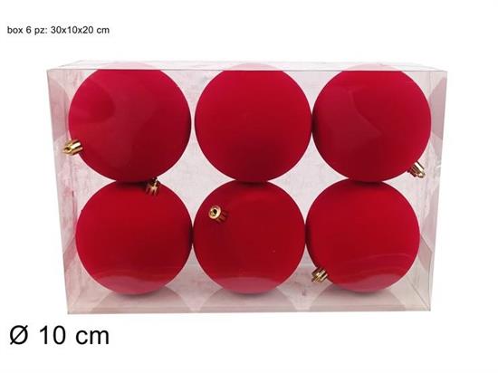 PALLA FLOCCATA 10cm 6pz ROSSA