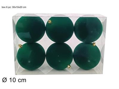 PALLA FLOCCATA 10cm 6pz VERDE
