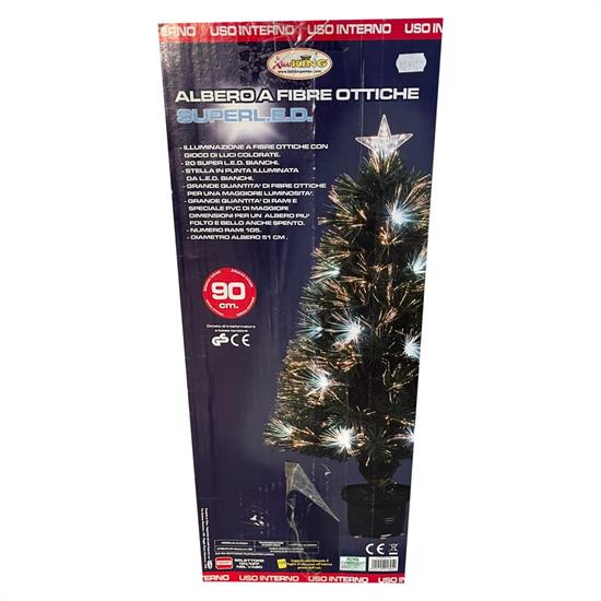 ALBERO FIBRE OTTICHE BIANCHE 90cm + 20 LED BIANCO