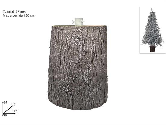 BASE TRONCO X ALBERO H.35 DIAM.33cm MARRONE VETRORESINA