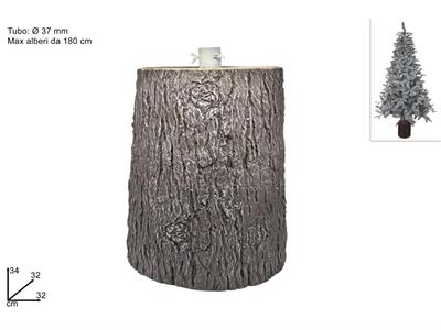 BASE TRONCO X ALBERO H.35 DIAM.33cm MARRONE VETRORESINA