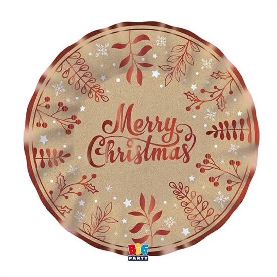 PARTY PIATTI NATALE KRAFT 25cm 6pz