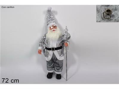 BABBO NATALE CARILLON 72cm SILVER