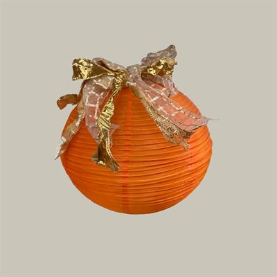 LANTERNA ARANCIO C/FIOCCO ORO CM.40