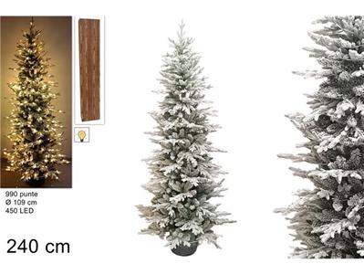 ALBERO SLIM INNEVATO IN PVC 240cm C/450 LED 990 PUNTE