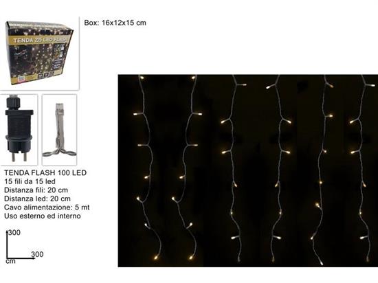 TENDA FLASHLED 225 LED BIANCO CALDO 3x3mt