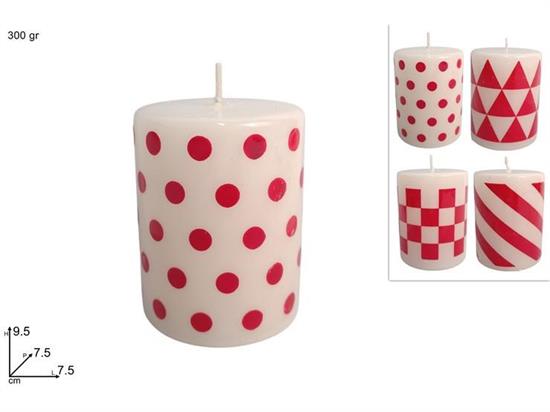 CANDELA 360gr BIANCO ROSSO