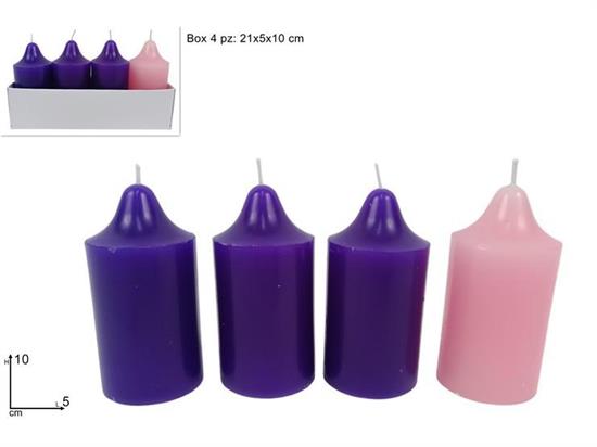 CANDELE AVVENTO 4pz 5x10cm