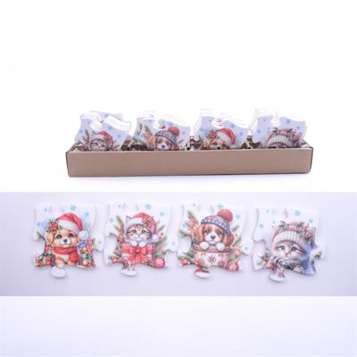 SOTTOBICCHIERE NATALE PUZZLE CERAMICA ASS.