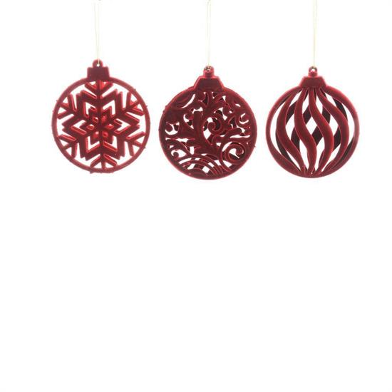 PENDENTE FLOCCATO BORDEAUX 12cm ASS.