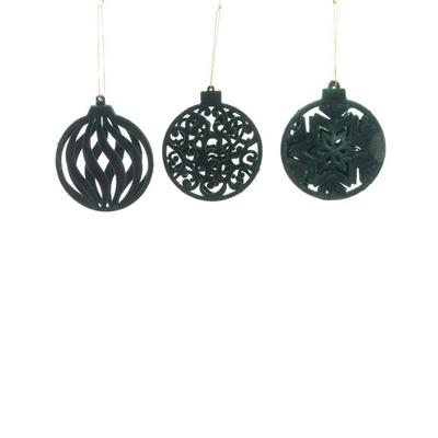 PENDENTE FLOCCATO VERDE 12cm ASS.