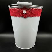 SECCHIO LATTA BIANCO MERLETTO ROSSO