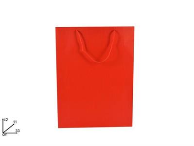 SHOPPER RIGATA ROSSO 42x33
