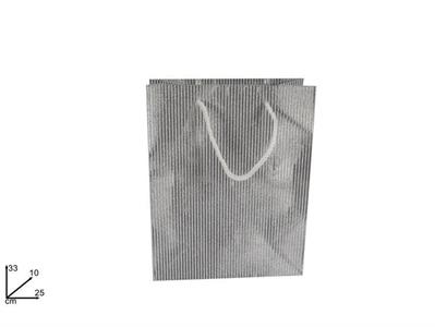SHOPPER RIGATA SILVER 33x25