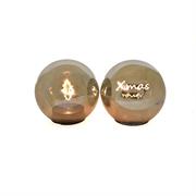 PALLA NATALE VETRO C/LUCI 15x14cm