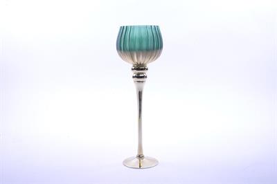 CALICE PORTACANDELA ORO/VERDE 40cm