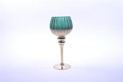 PORTACANDELA CALICE ORO/VERDE 30cm