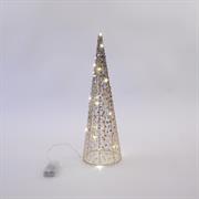 ALBERO CONO METALLO E PAILLETTES 40cm 20 LUCI
