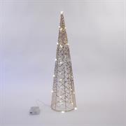 ALBERO CONO METALLO E PAILLETTES 60cm 30 LUCI