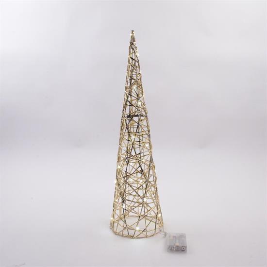 ALBERO CONO METALLO 60cm 30 LUCI