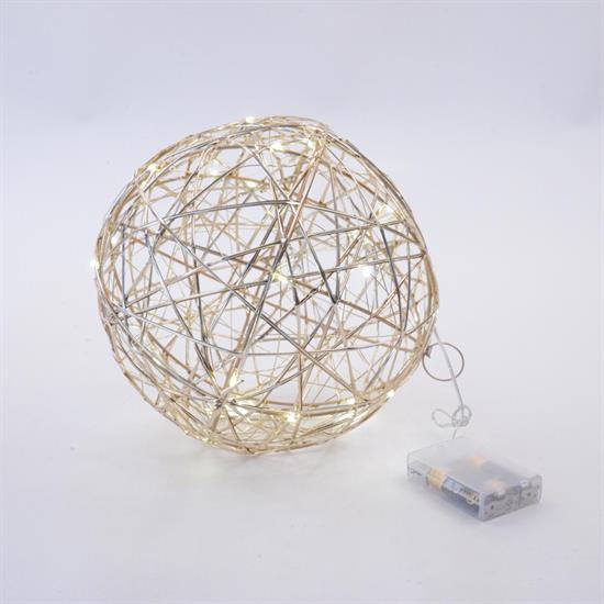PALLA ORO METALLO 25cm C/30 LUCI
