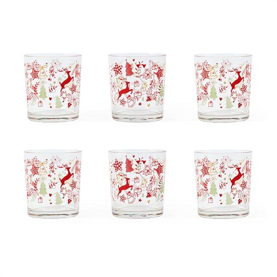 BICCHIERI NATALE VETRO NATALE 6pz