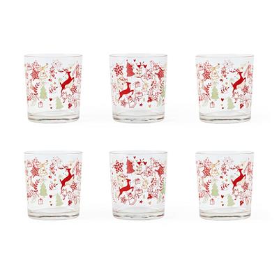 BICCHIERI NATALE VETRO NATALE 6pz