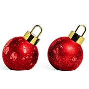 PALLA NATALE VETRO ROSSA C/LUCI 12cm ass.