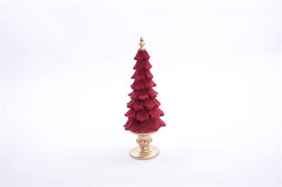 ALBERO RESINA FLOCCATO ROSSO 30cm