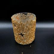 P/CANDELA VETRO ORO PAILLETTES 7x9