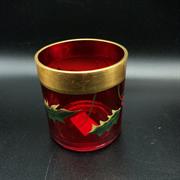 BICCHIERINO P/CANDELA VETRO ROSSO