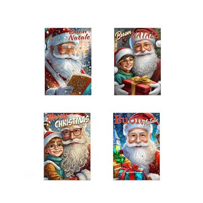 BIGLIETTO NATALE BABBO LIBRO