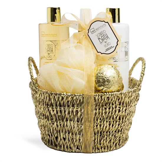 SET SCENTED SCENTED BATH GOLD BASKET GIFT SET
