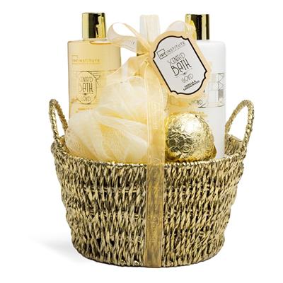 SET SCENTED SCENTED BATH GOLD BASKET GIFT SET
