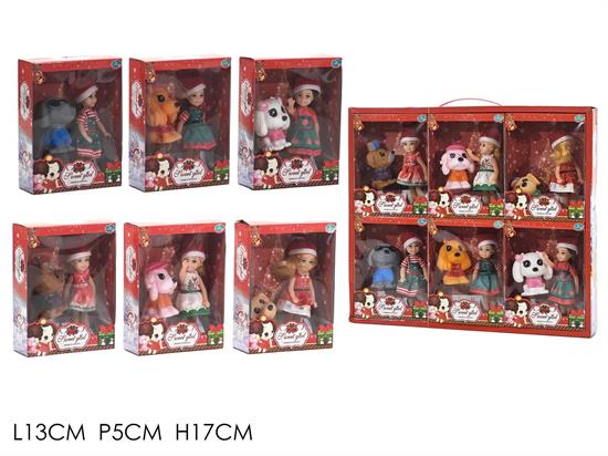 BAMBOLA NATALE C/CANE ASS.