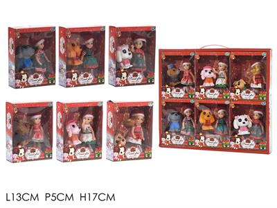 BAMBOLA NATALE C/CANE ASS.