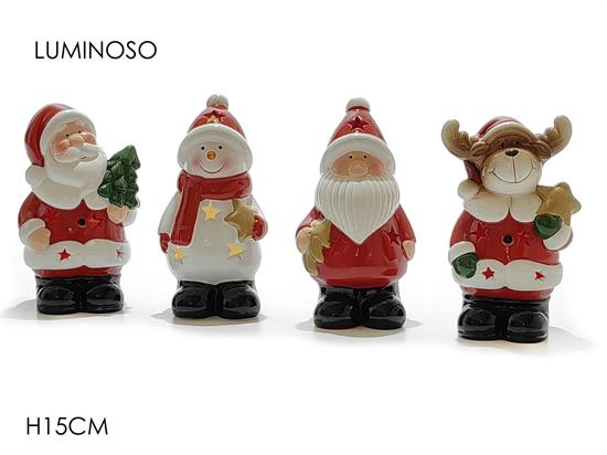 PERSONAGGIO NATALE 15cm C/LUCE