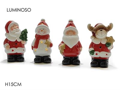 PERSONAGGIO NATALE 15cm C/LUCE