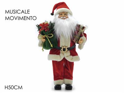 BABBO NATALE 50cm C/MUSICA E MOVIMENTO CARILLON