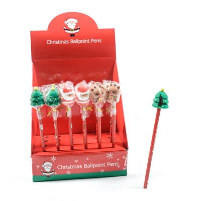 MATITA NATALE C/DECORAZIONE TEMPERINO ASS.