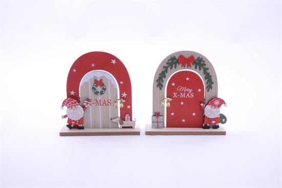 PORTA IN LEGNO CON BABBO NATALE 19cm