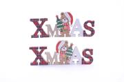 SCRITTA XMAS LEGNO C/ORSETTO 11x29cm